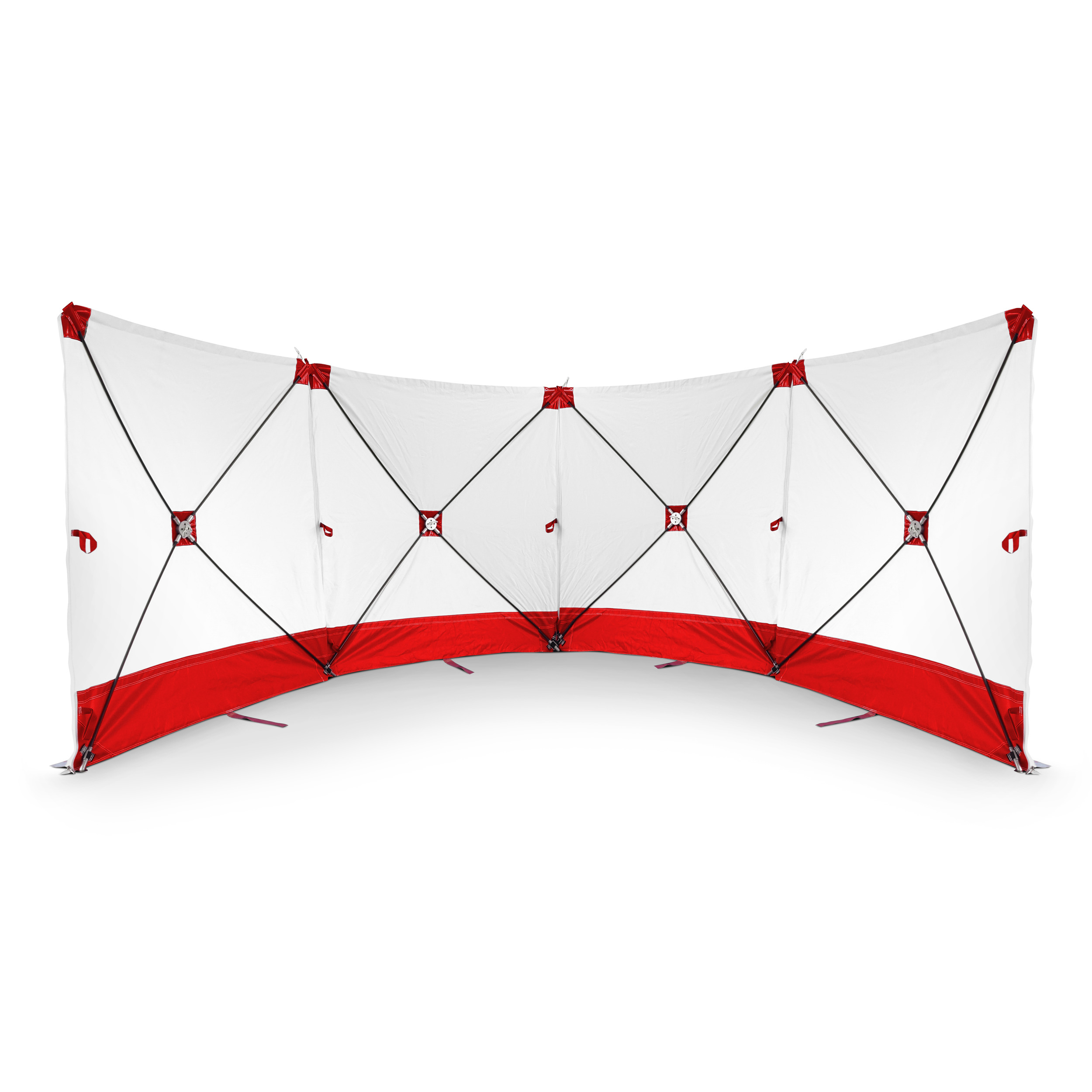 VarioScreen-Sichtschutzwand 4*180*180 mittig teilbar Rot
