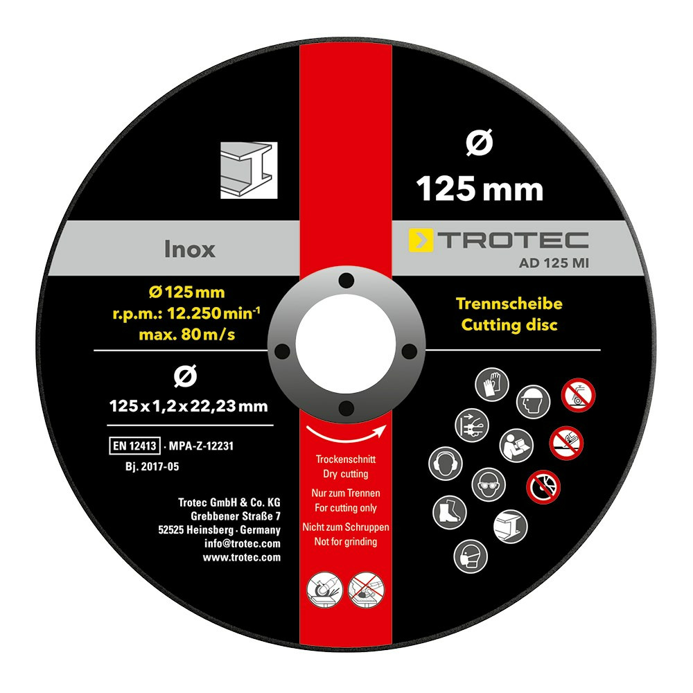 INOX-Metall-Trennscheibe AD 125 MI im 12er-Vorteilspaket