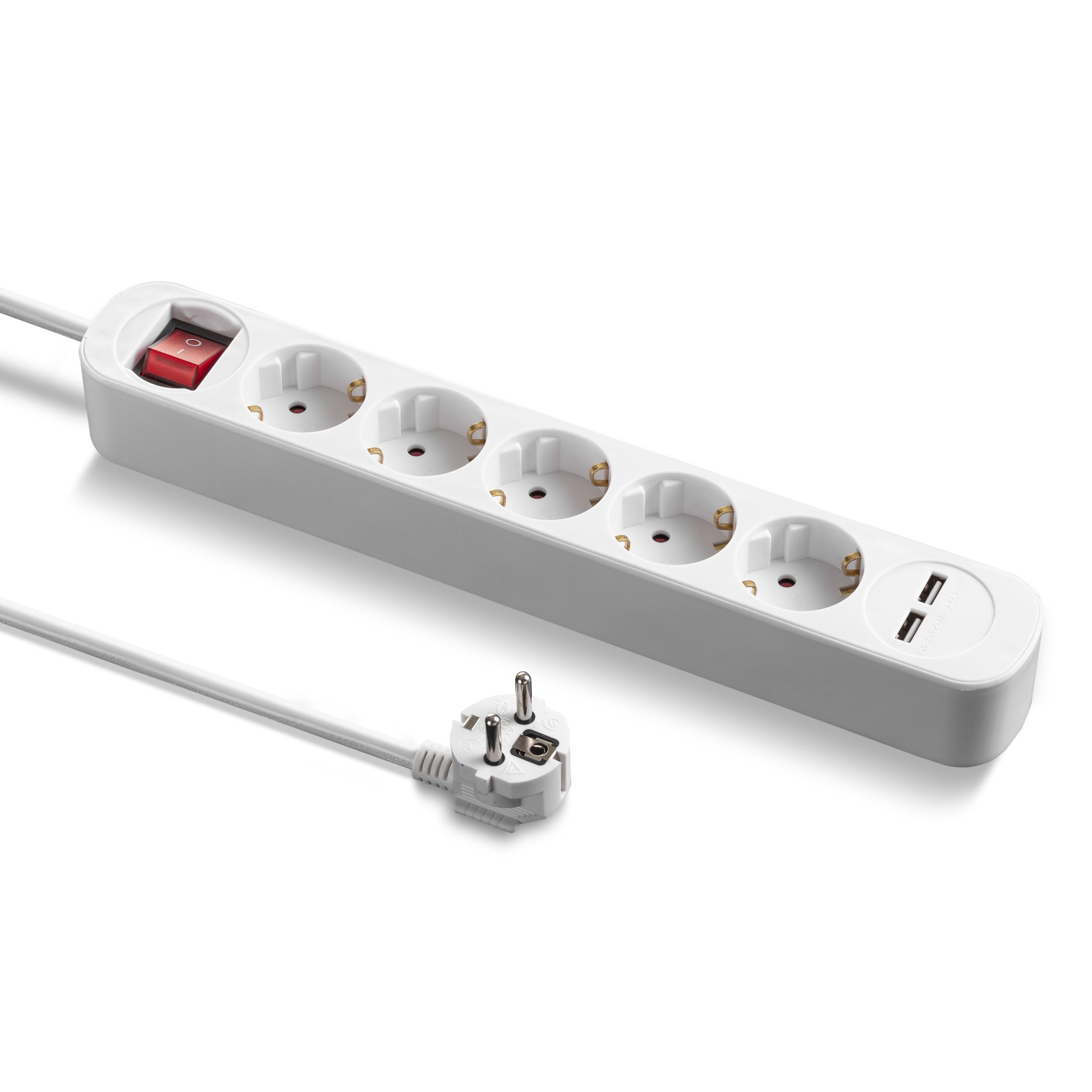 Steckdosenleiste PVH5 mit 2 USB-Ladebuchsen