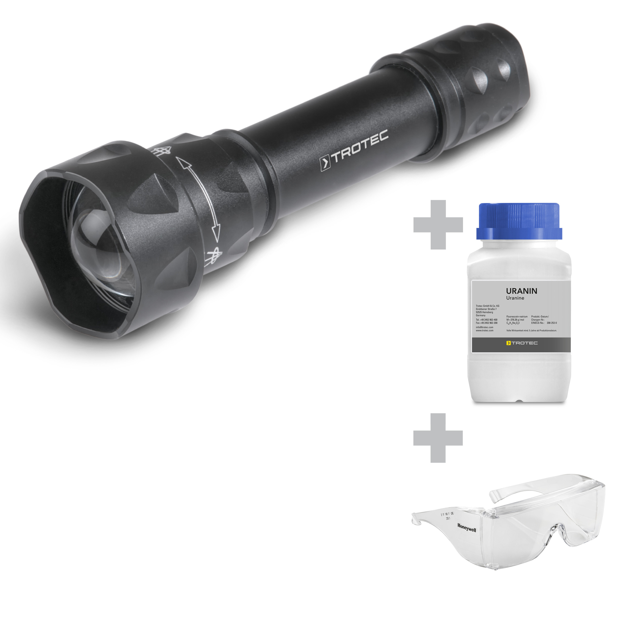 Trotec UV-Torchlight 15F + Uranin + UV-Schutzbrille KIT0003015