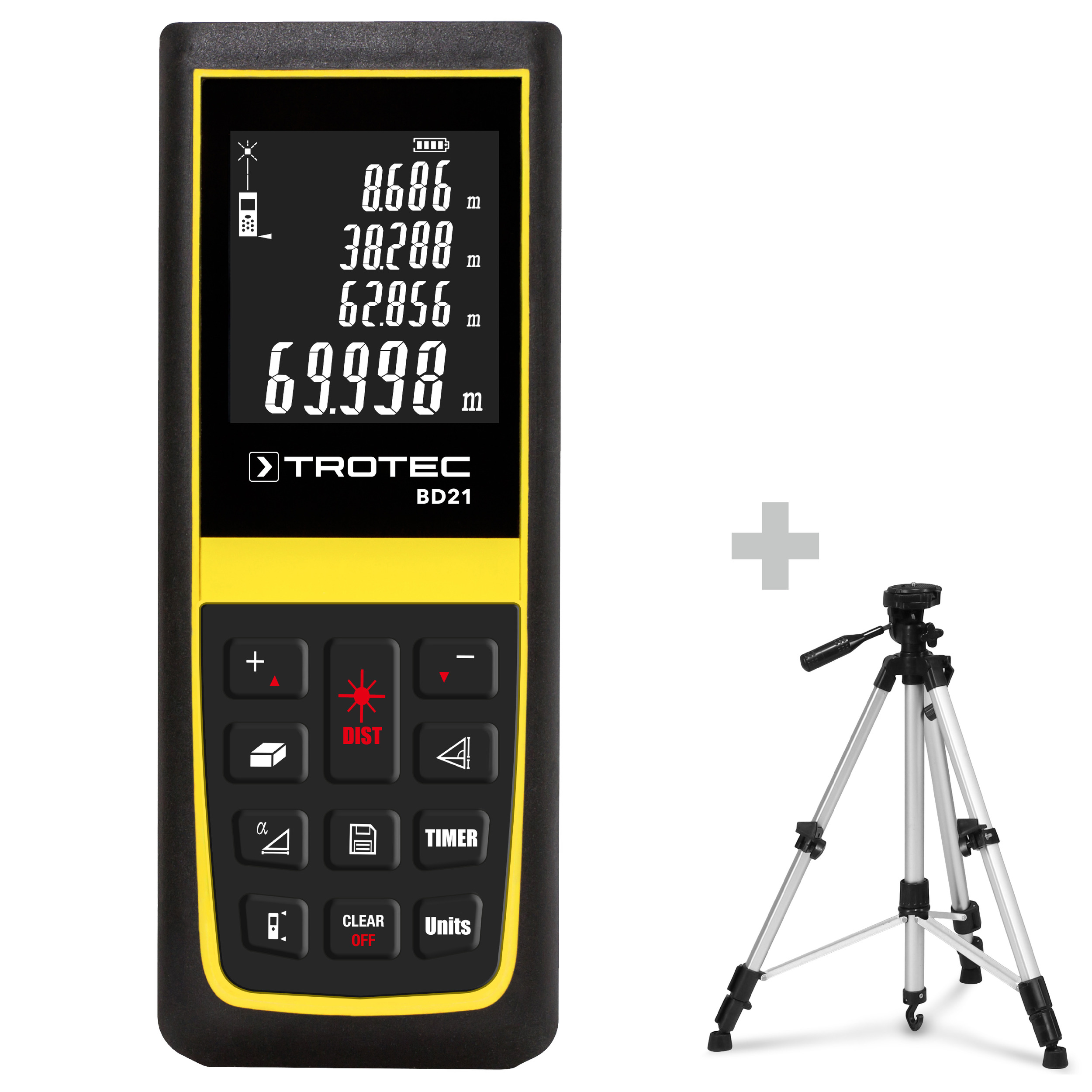 Entfernungsmesser BD21 + Dreibein-Universalstativ