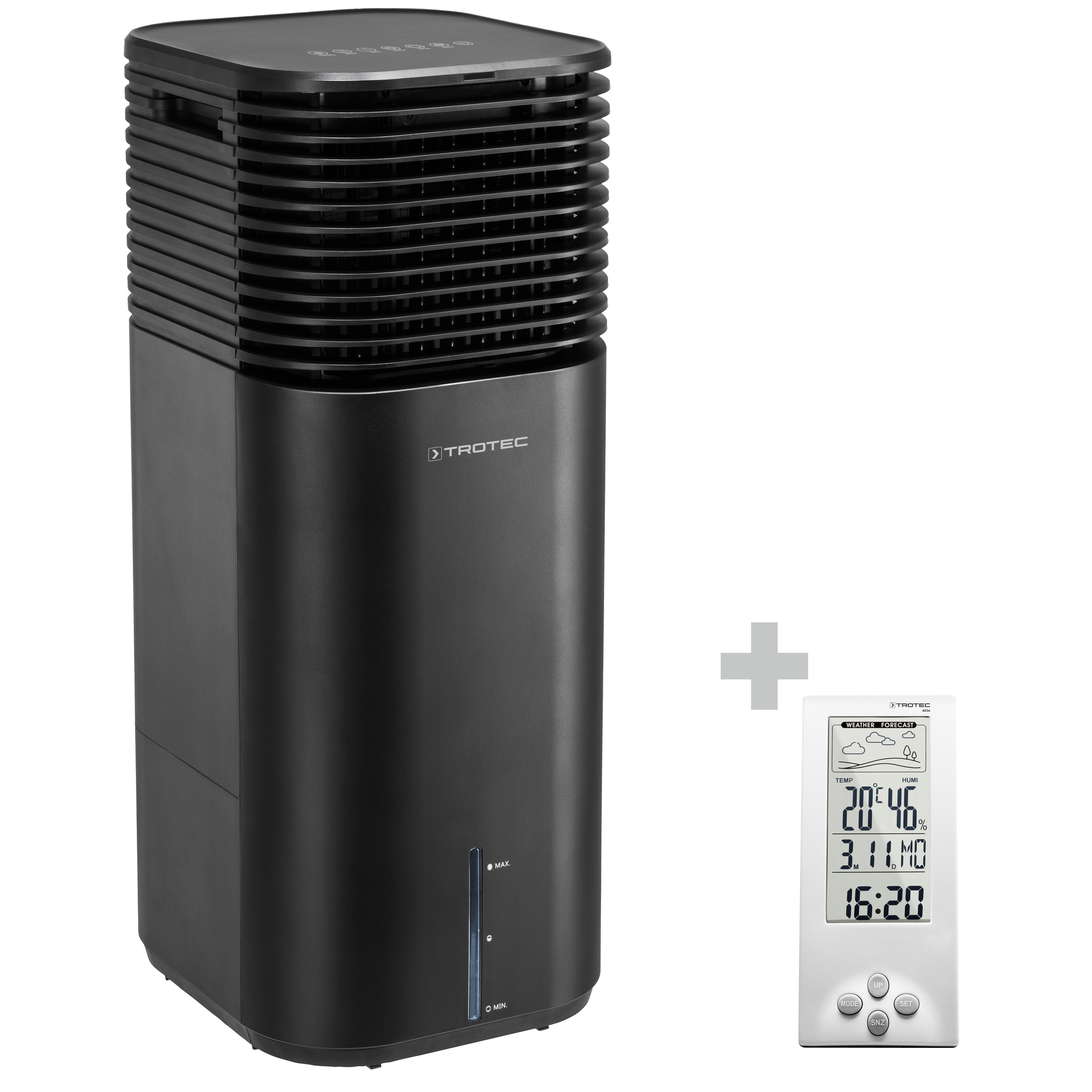 Trotec Aircooler, Luftkühler, Luftbefeuchter PAE 50 + Design-Wetterstation BZ06 KIT0003183