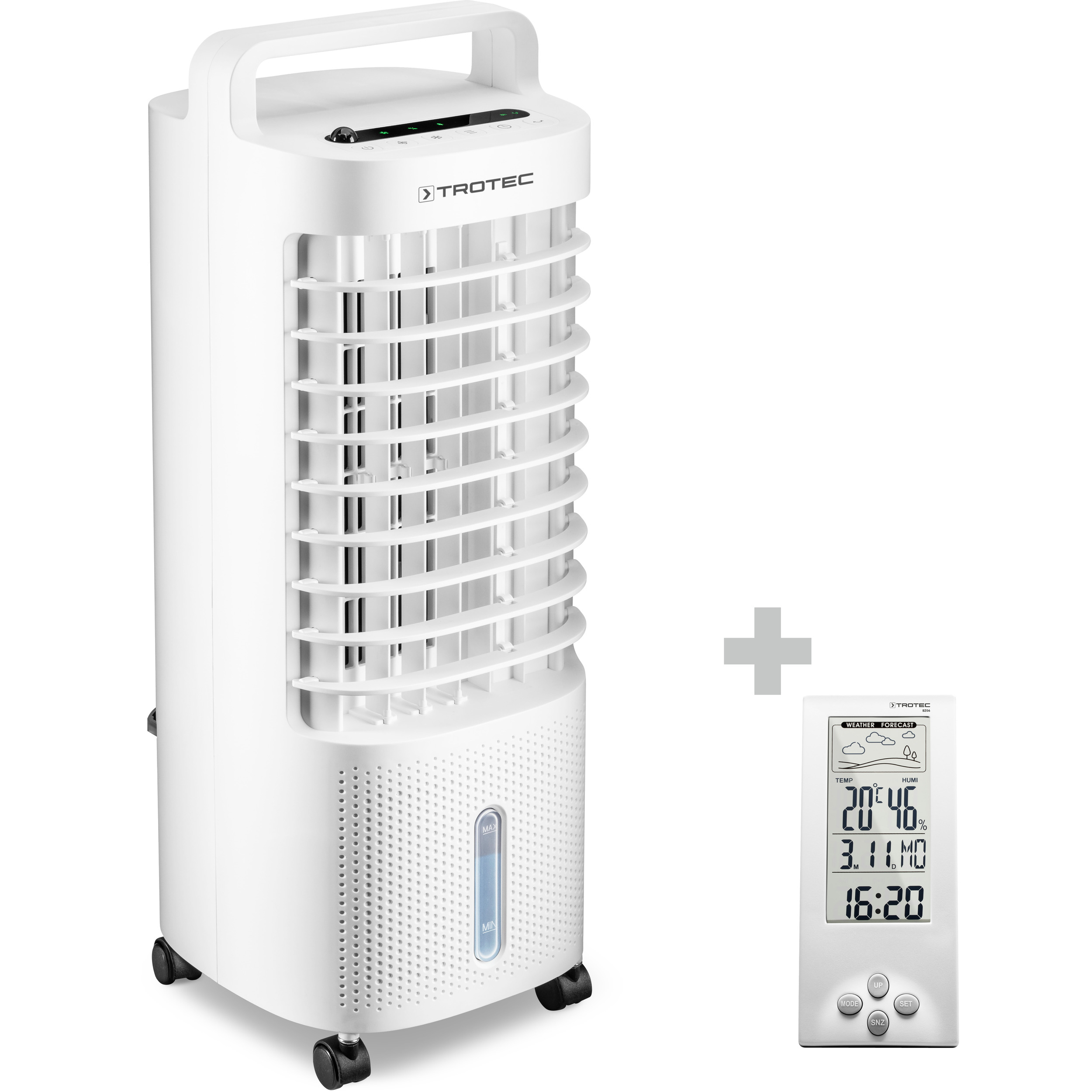 Trotec Aircooler, Luftkühler, Luftbefeuchter PAE 11 + Design-Wetterstation BZ06 KIT0003408