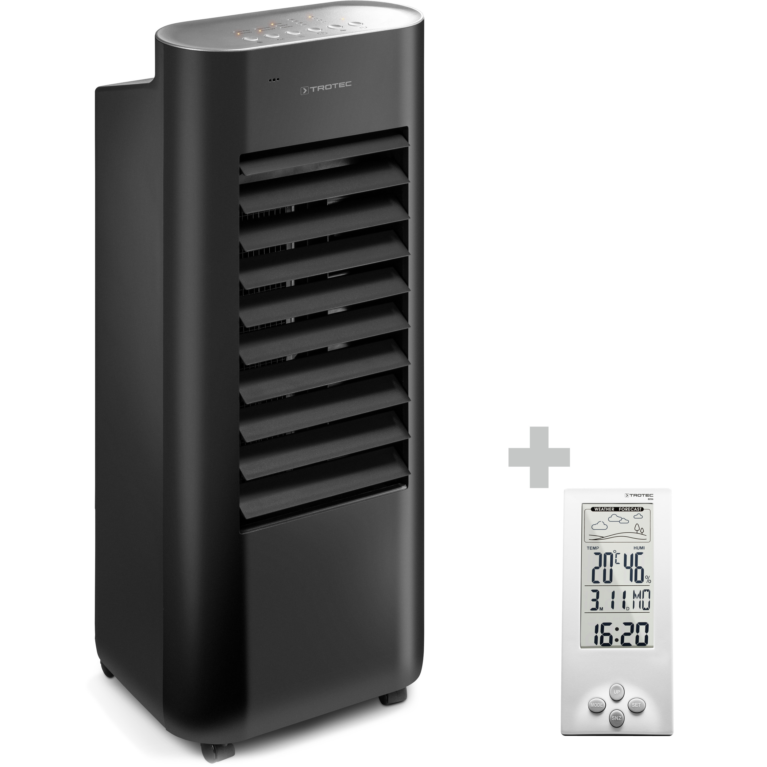 Trotec Design-Aircooler, Luftkühler, Luftbefeuchter PAE 22 + Design-Wetterstation BZ06 KIT0003414