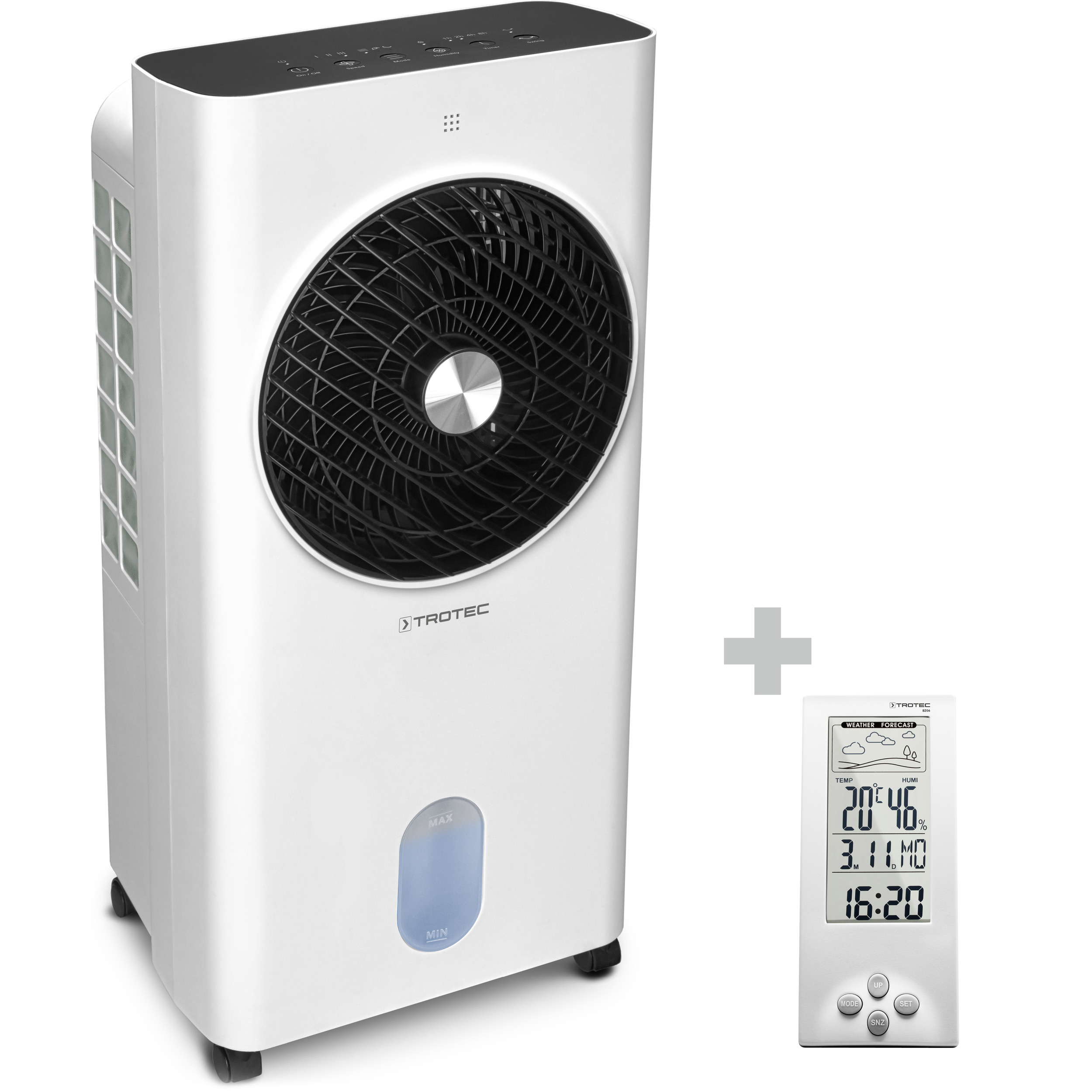 Trotec Aircooler, Luftkühler, Luftbefeuchter PAE 31 + Design-Wetterstation BZ06 KIT0003844