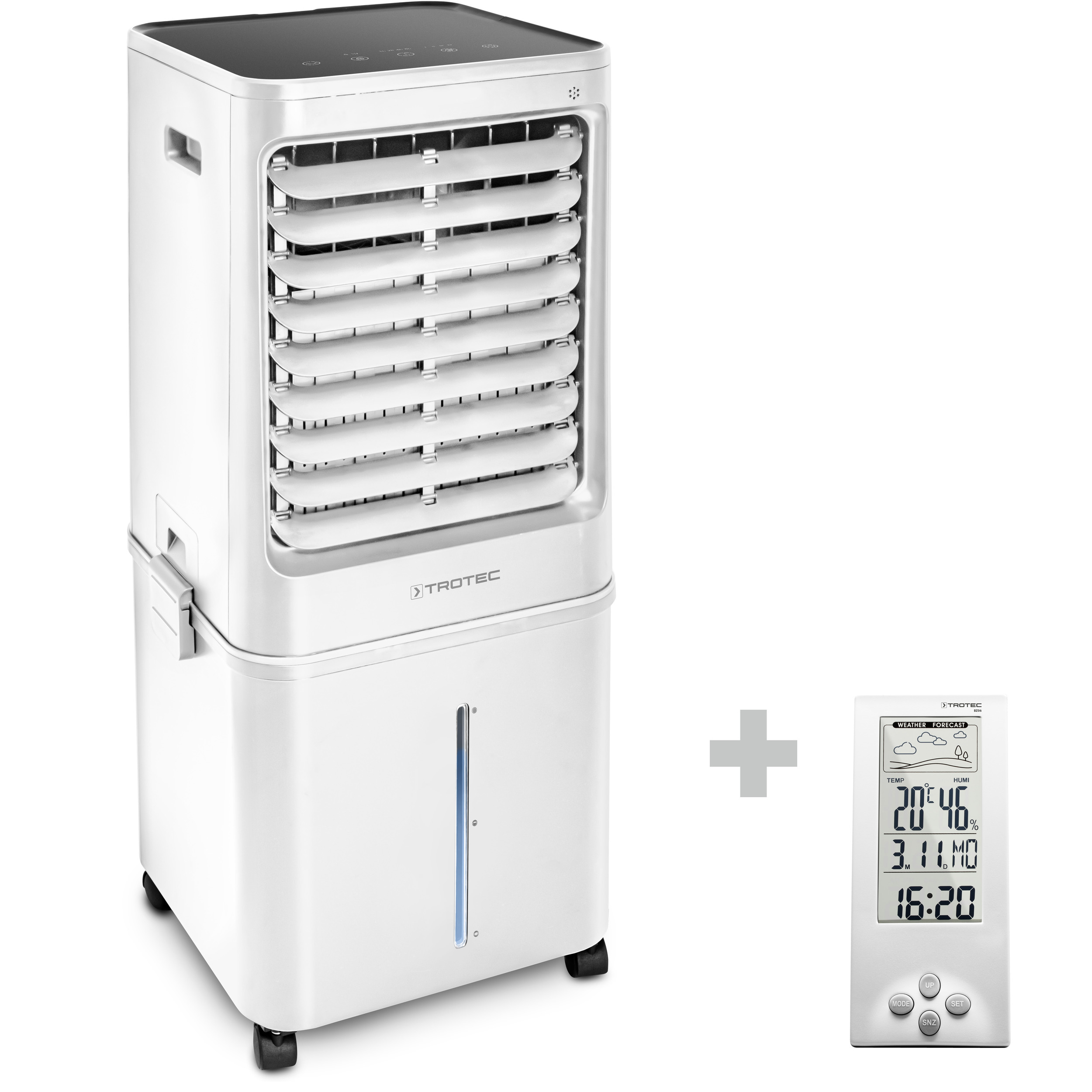 Trotec Aircooler, Luftkühler, Luftbefeuchter PAE 61 + Design-Wetterstation BZ06 KIT0003850