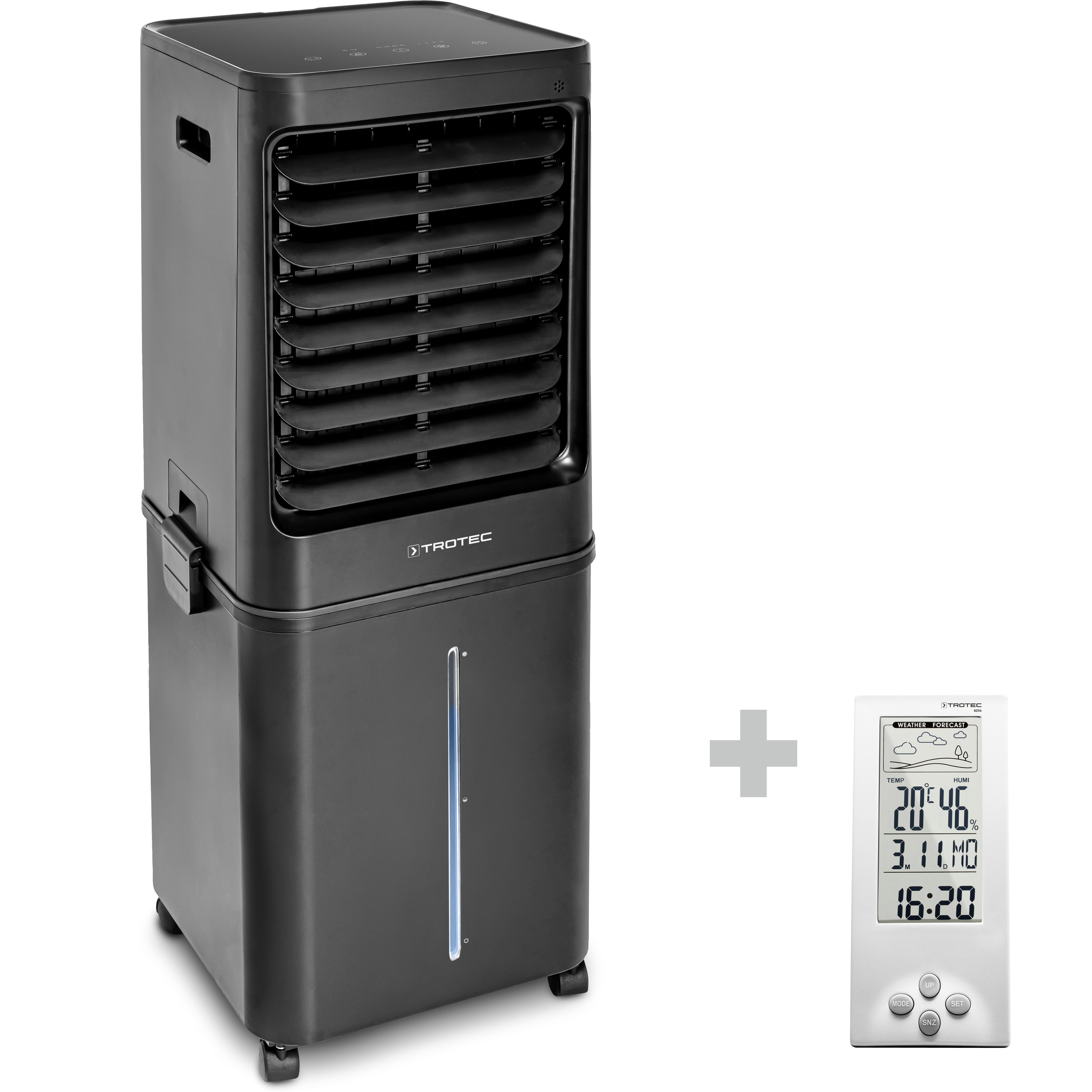 Trotec Aircooler, Luftkühler, Luftbefeuchter PAE 80 + Design-Wetterstation BZ06 KIT0003853