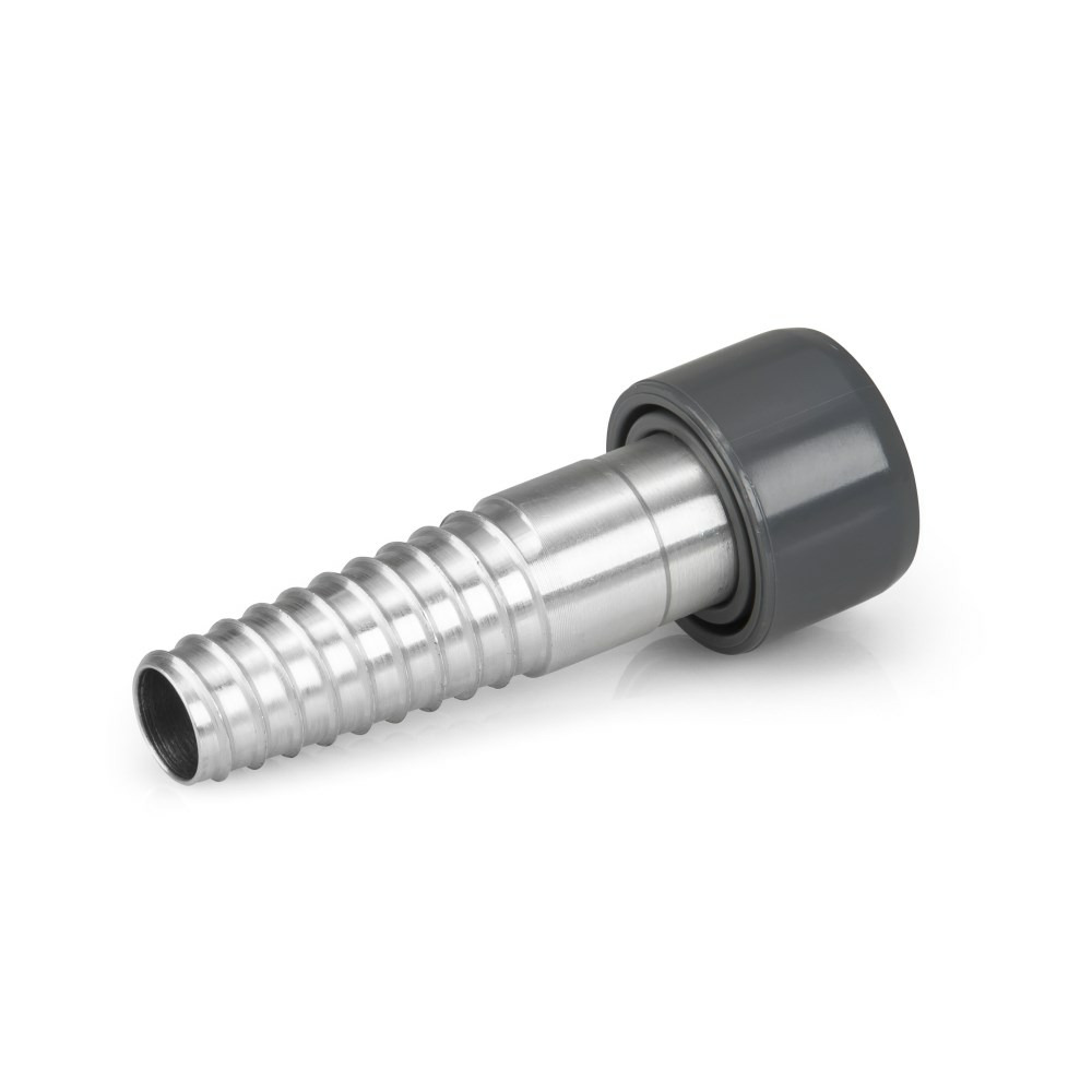 Aluminium inserter for 38 mm hose