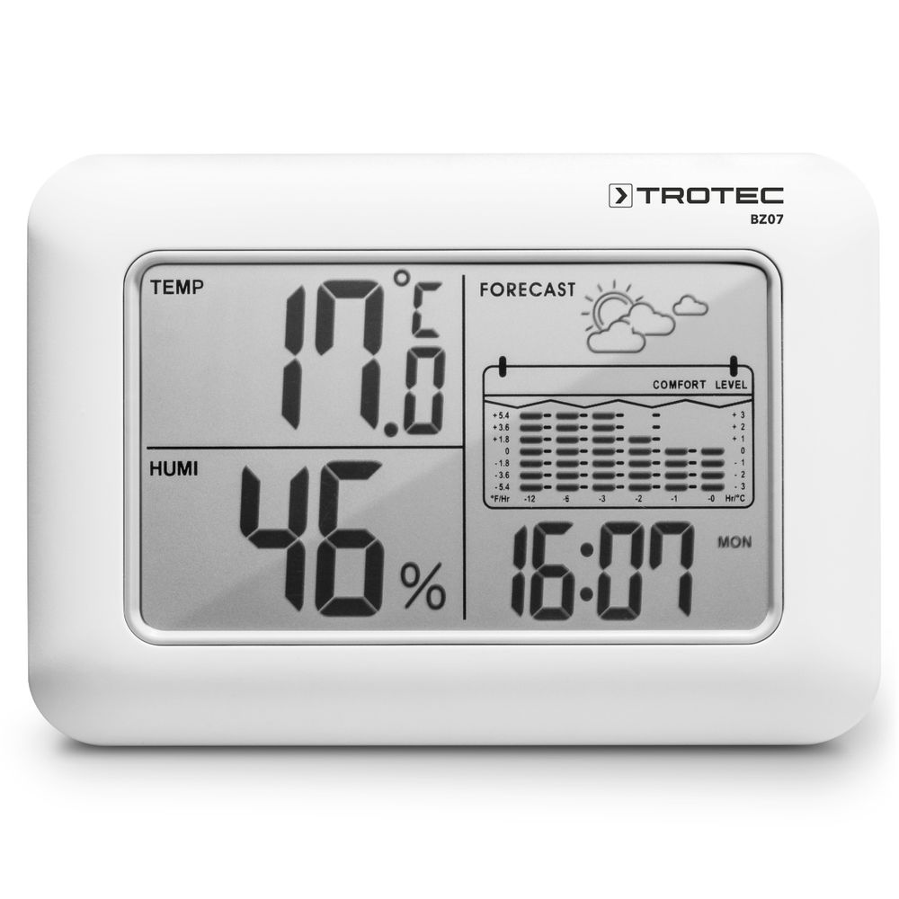 Wetterstation und Innenraum-Klimamonitor BZ07 im Trotec Webshop zeigen