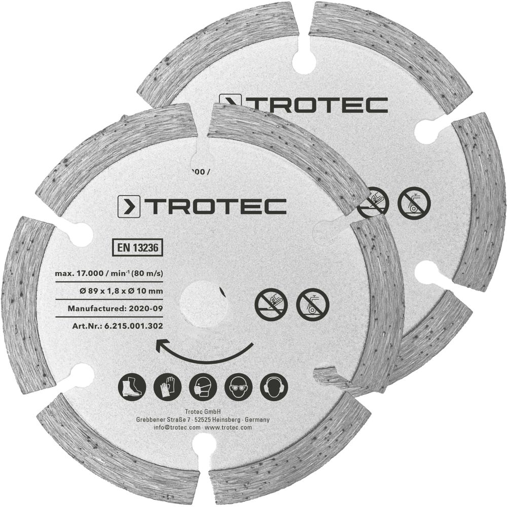 Tauchsägeblätter-Set 2 Diamant Ø 89 mm, 2-teilig im Trotec Webshop zeigen