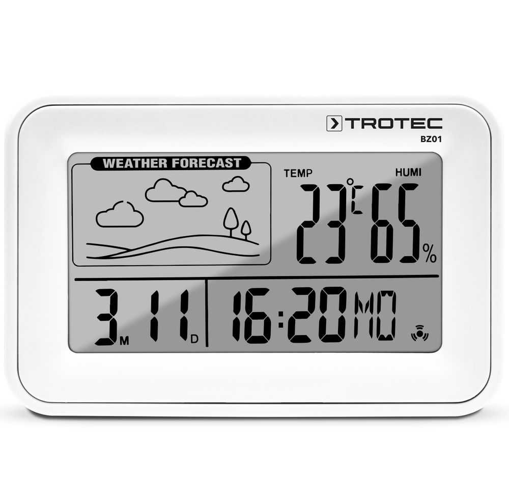 Digital alarm clock with weather station BZ01 show in Trotec online shop
