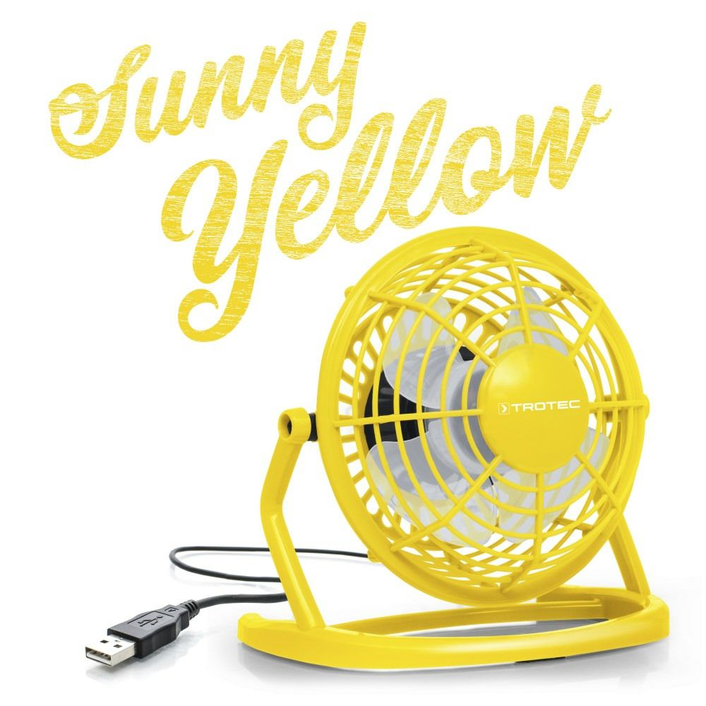 Ventilador USB amarillo solar TVE 1Y
