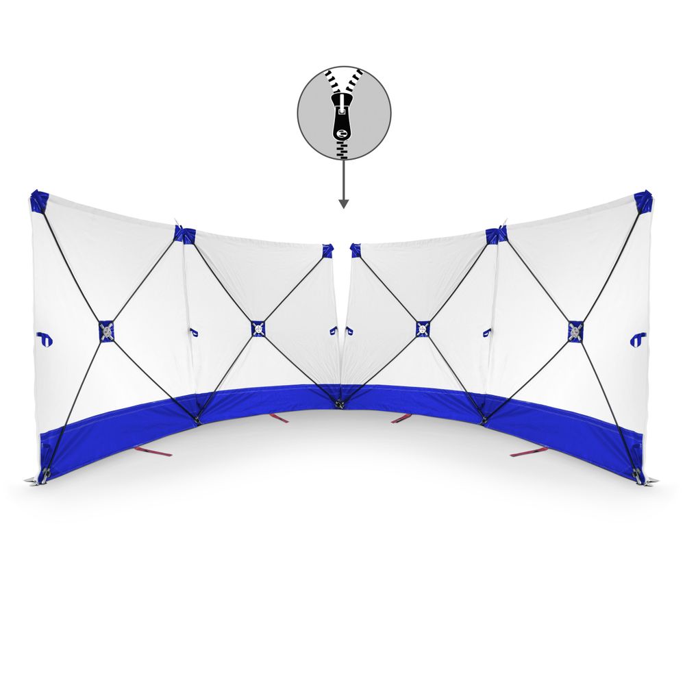 Mampara protectora de accidente - VarioScreen 4*180*180 divisible azul Mostrar en la tienda online de Trotec