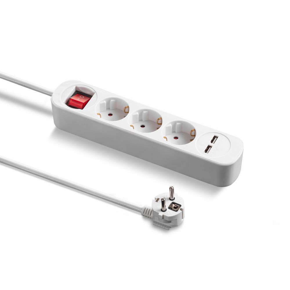 Enchufe alargador PVH3 con 2 tomas de carga USB Mostrar en la tienda online de Trotec