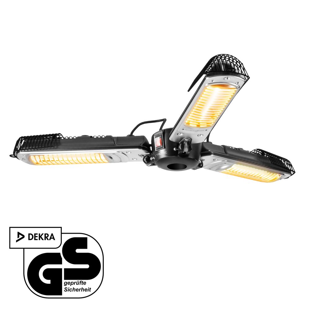 Chauffage radiant extérieur à trois têtes IR 2005 SC pour parasol Montrer dans la boutique en ligne Trotec
