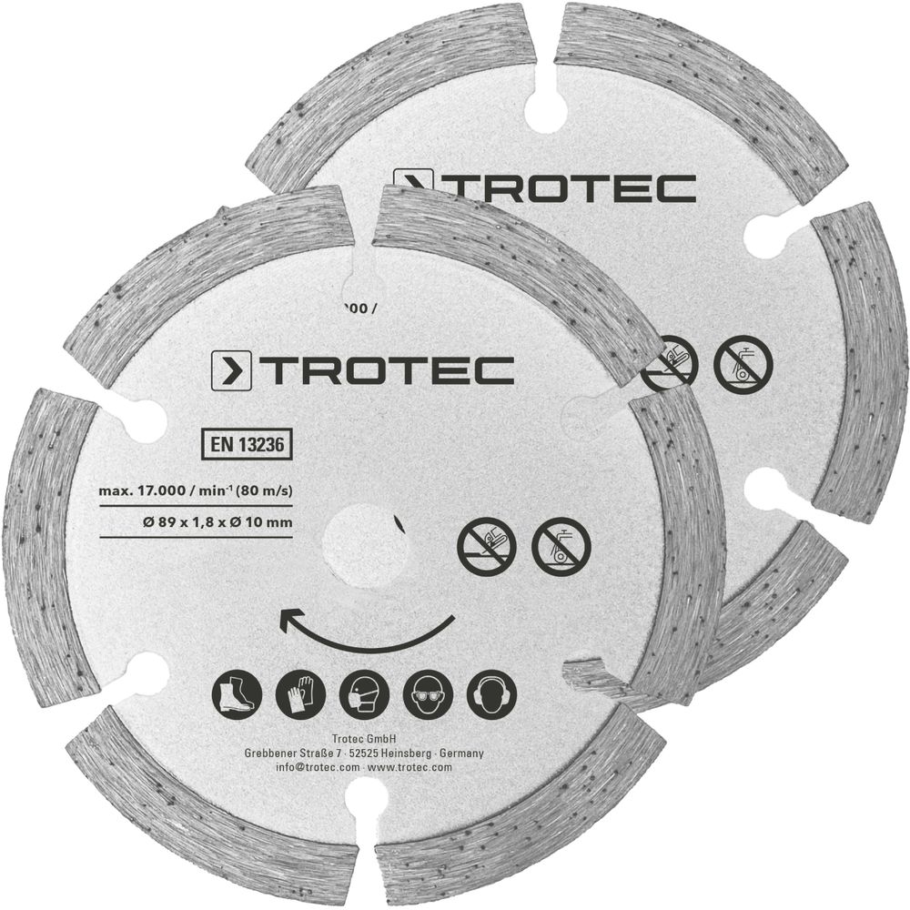 Set de 2 lames pour scie plongeante diamant Ø 89 mm Montrer dans la boutique en ligne Trotec