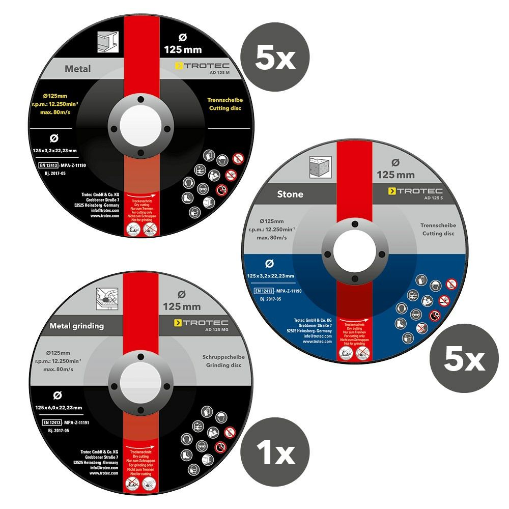 Set de disques à tronçonner et dégrossir (11 pièces) Montrer dans la boutique en ligne Trotec