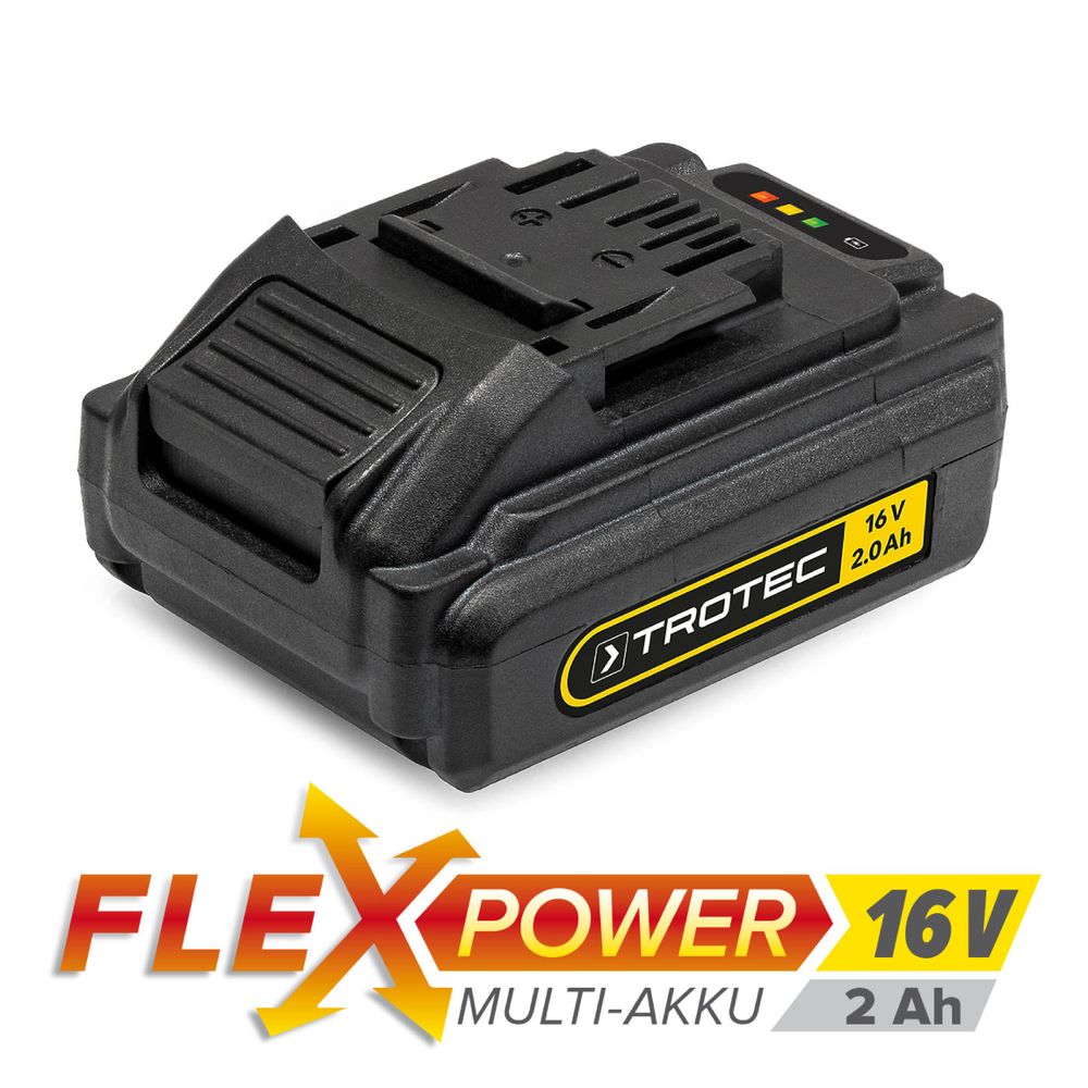Kiegészítő akkumulátor Flexpower 16V 2.0 Ah Mutatás a Trotec Webshopban