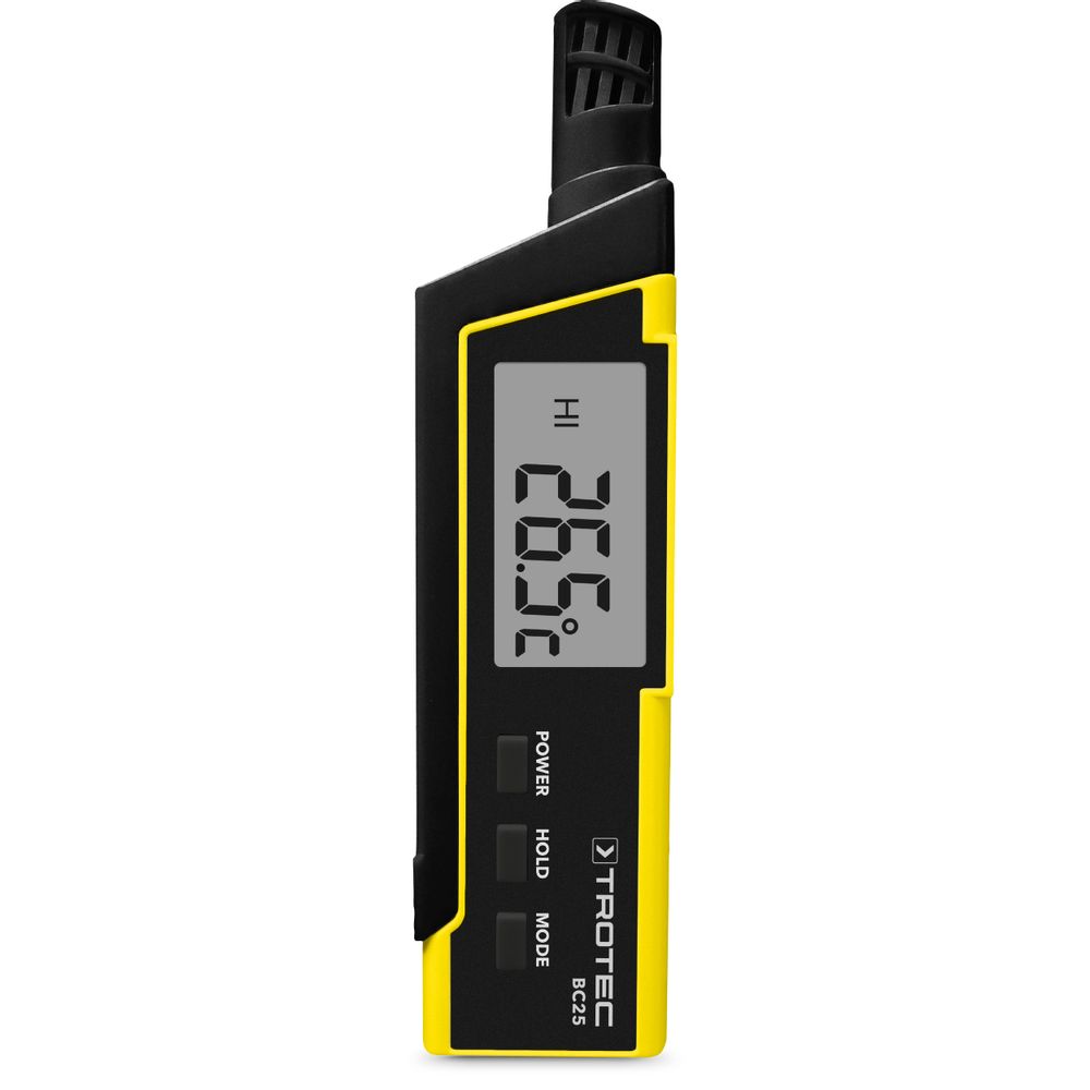 Termoigrometro BC25 con indice di calore (HI) e indicatore della temperatura percepita (WBGT) mostra nel webshop Trotec