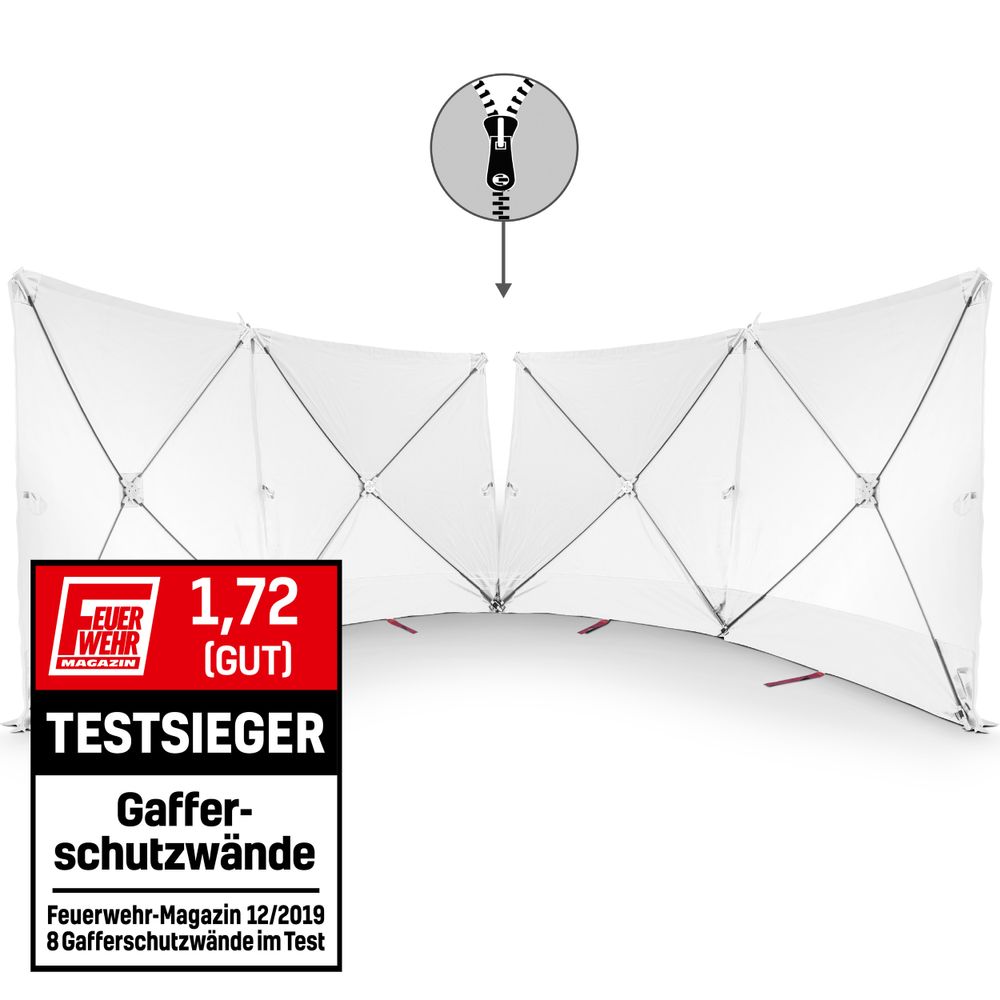 Parete fendivista Varioscreen  4*180*180 divisibile al centro, bianco mostra nel webshop Trotec