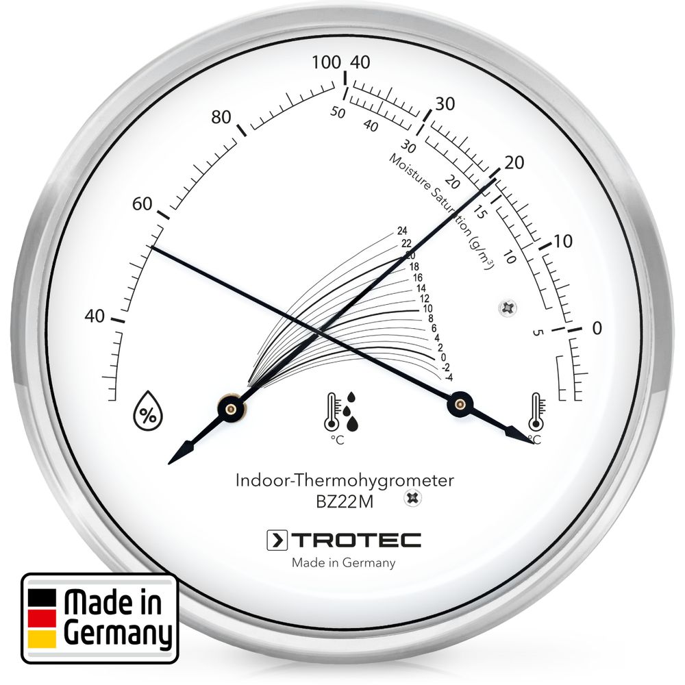 Design-thermo-hygrometer BZ22M tonen in Trotec webshop