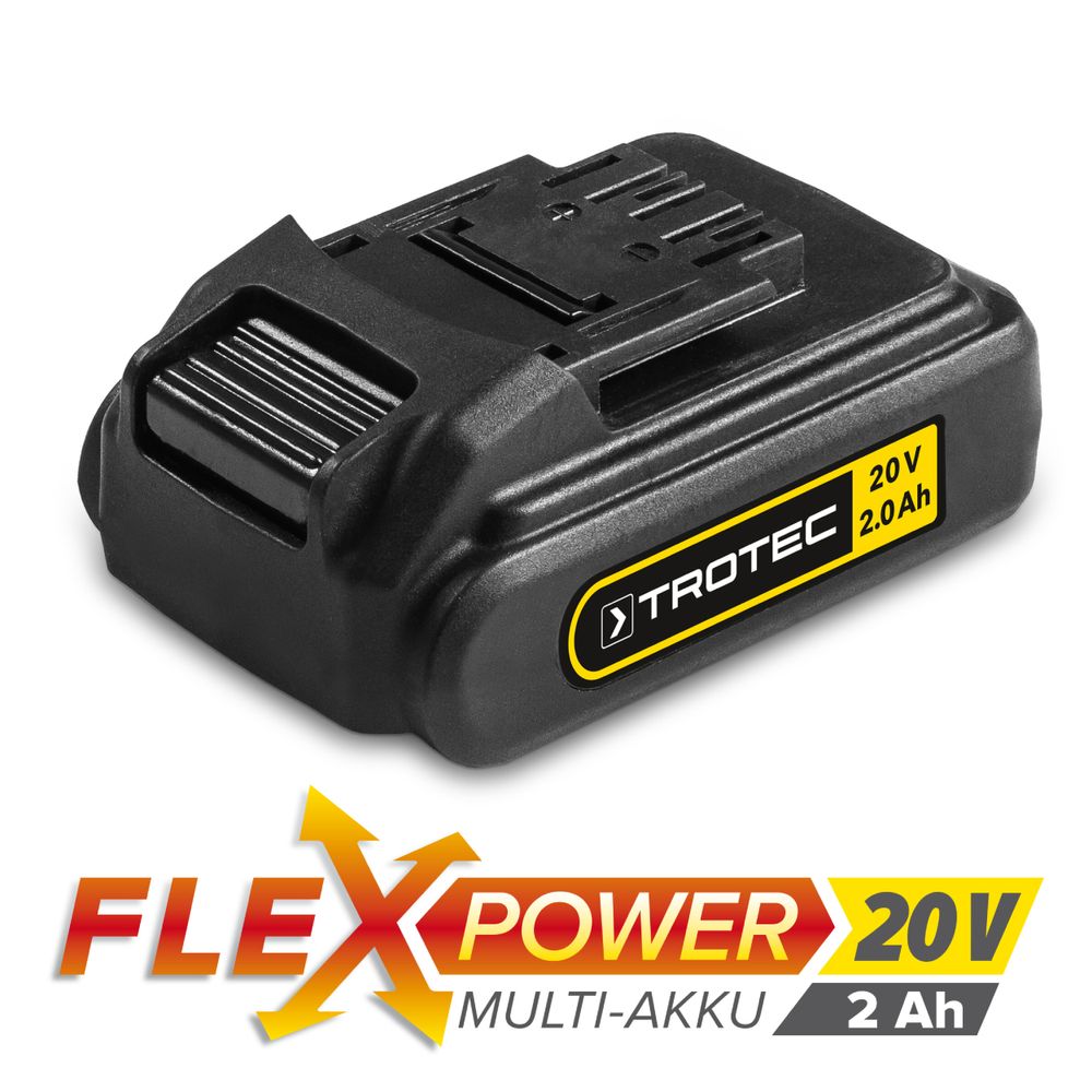 Extra accu Flexpower 20V 2.0 Ah voor PSCS 10-20V, PHDS 10-20V, PJSS 10-20V im Trotec Webshop zeigen
