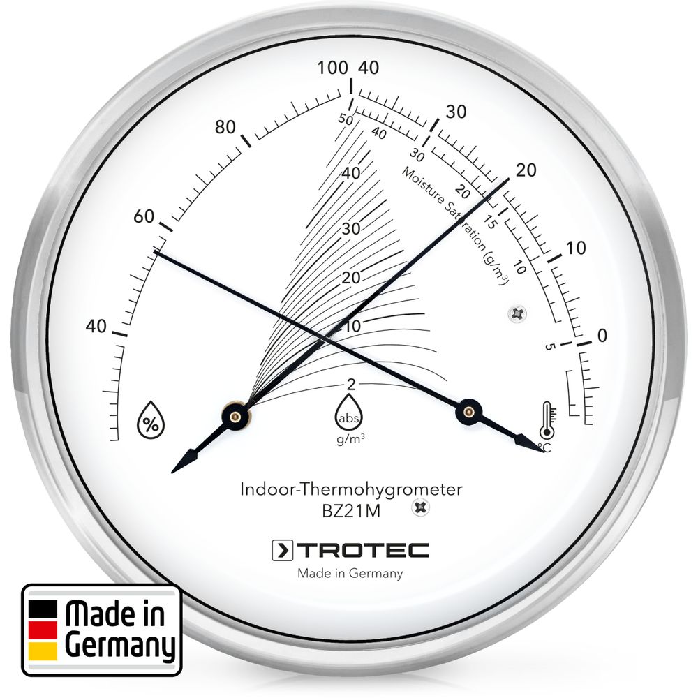 Design-thermo-hygrometer BZ21M tonen in Trotec webshop