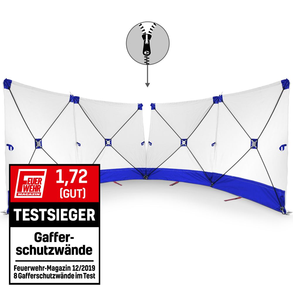 VarioScreen-calamiteitenscherm 4*180*180 doormidden deelbaar blauw tonen in Trotec webshop