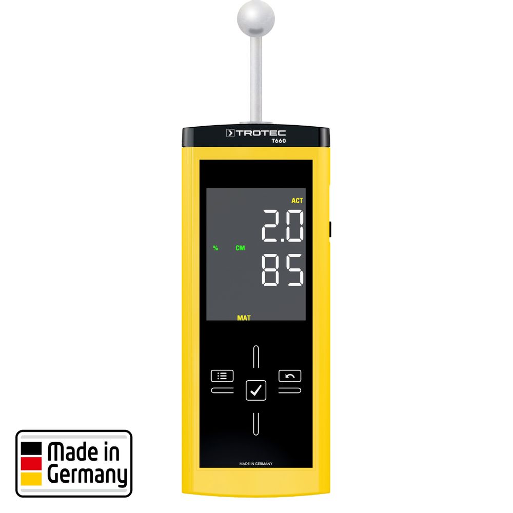 Medidor de Humidade T660 exibir na Trotec Webshop