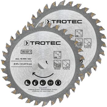 Træ cirkulært savblad sæt 3 TCT Ø 89 mm, 2-delt