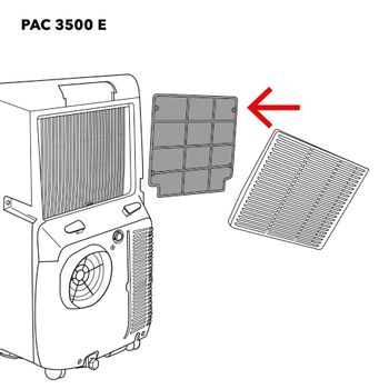 PAC 3500 E Luftfilter bagtil øverst