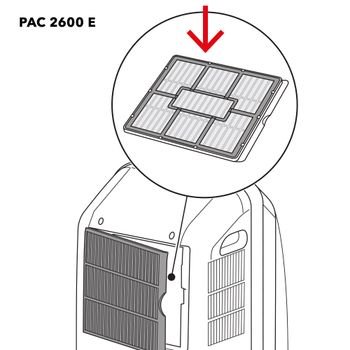 PAC 2600 E luftfilter stort
