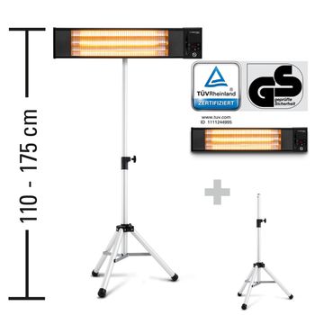 Infrarød strålevarmer IR 2010 S med IR-teleskopstativ