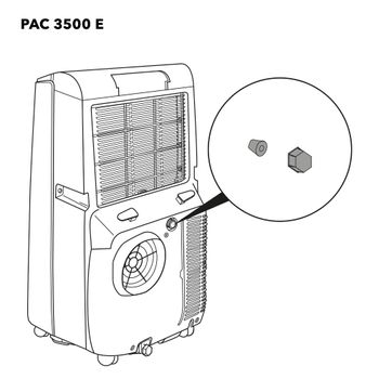 PAC 3500 E Auslaufstopfen oben