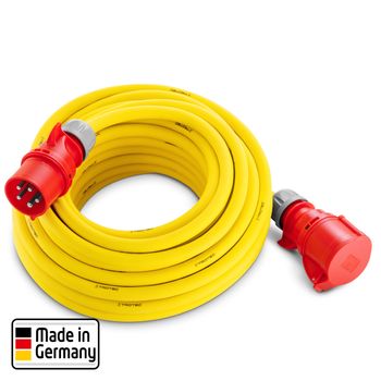 PROFI-VERLÄNGERUNGSKABEL 400 V (16 A) – MADE IN GERMANY, Profi-Verlängerungskabel 400 V (16 A) – Made in Germany, H07RN-F 5G2,5,  Verlängerungskabel, 16‑Ampere-Verlängerungskabel, integriertem Phasenwandler, Stecker, 20 Meter, Schutzklasse 