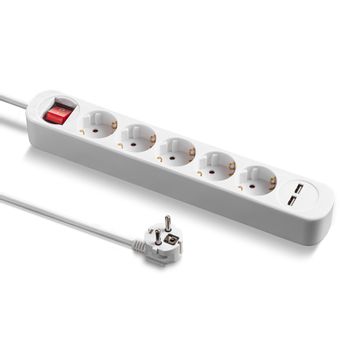 Power strip PVH5 with 2 USB charging sockets