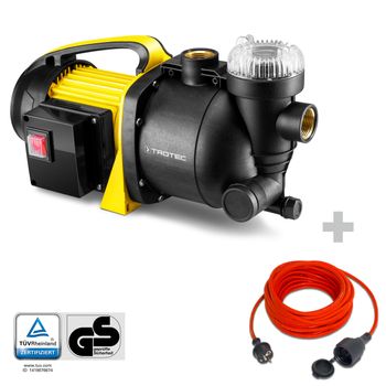 Garden pump with filter TGP 1005 E + Quality 2-pin extension cable 15 m / 230 V / 1.5 mm²