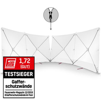 Mampara protectora de accidente - VarioScreen 4*180*180 divisible blanca