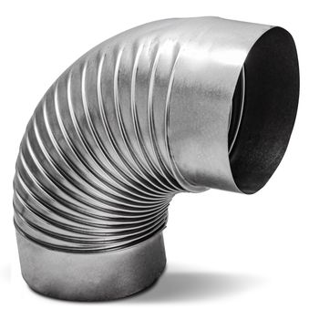 Codo para tubo de salida de gases 90° 120 mm