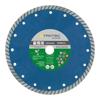 Disco de corte de diamantes AD 230 DB con borde turbo