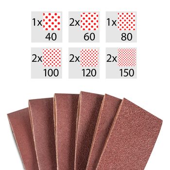 Juego de papel de lija de 10 piezas 457x75mm