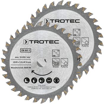 Set de 2 lames pour scie plongeante TCT Ø 89 mm