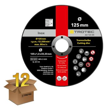 Disques de coupe pour métal et inox AD 125 MI (12 pces)