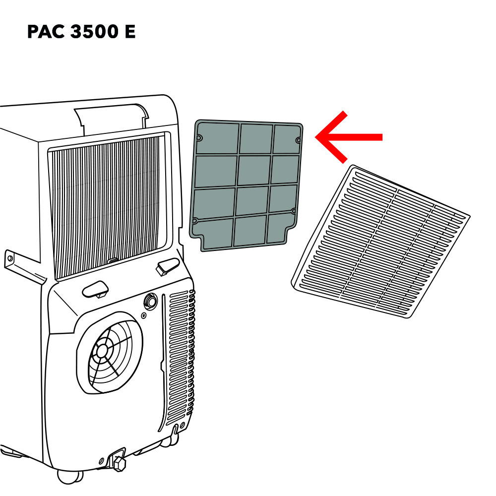 PAC 3500 E Luftfilter bakside øverst