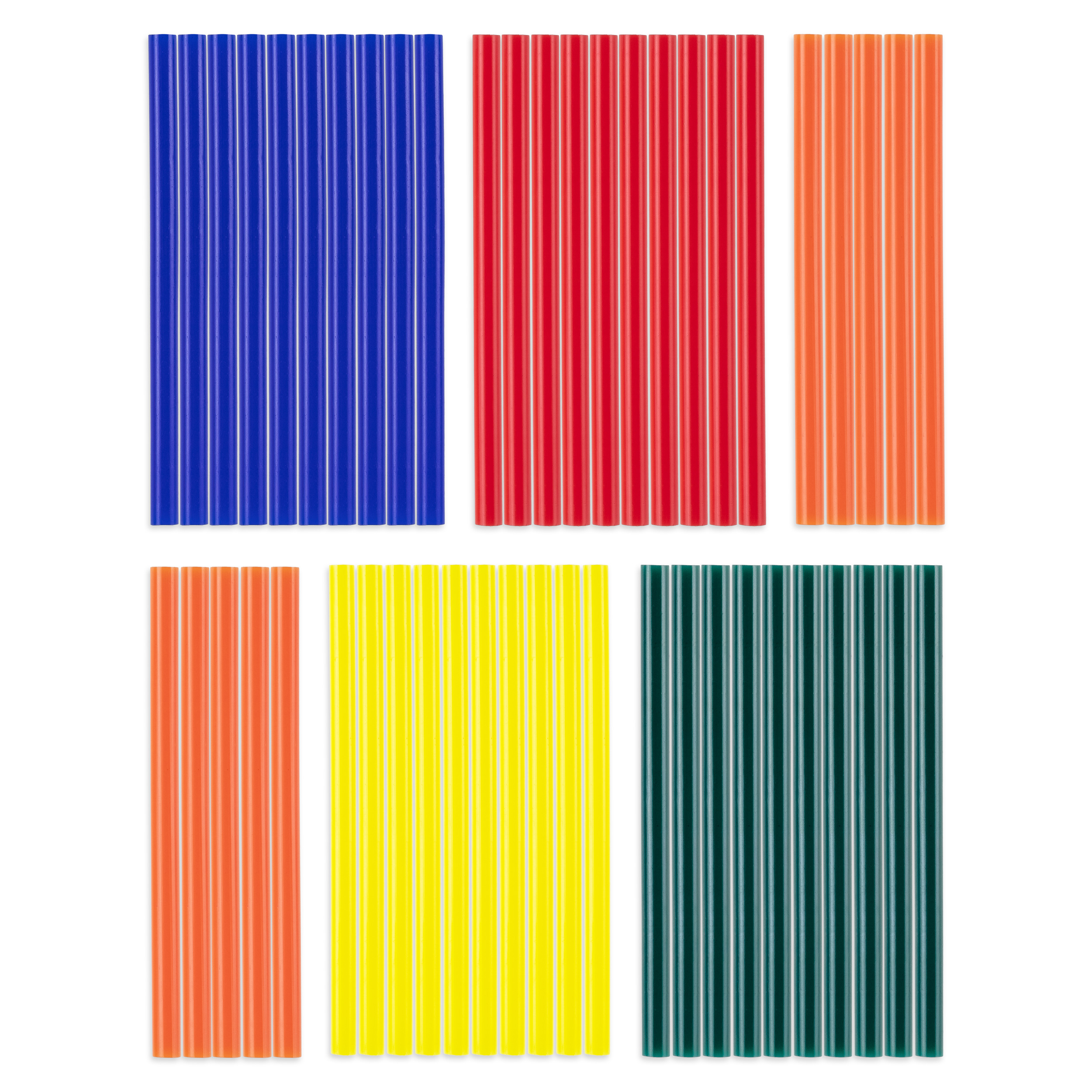 Set met gekleurde lijmpatronen, 50 stuks (Ø 7 mm)
