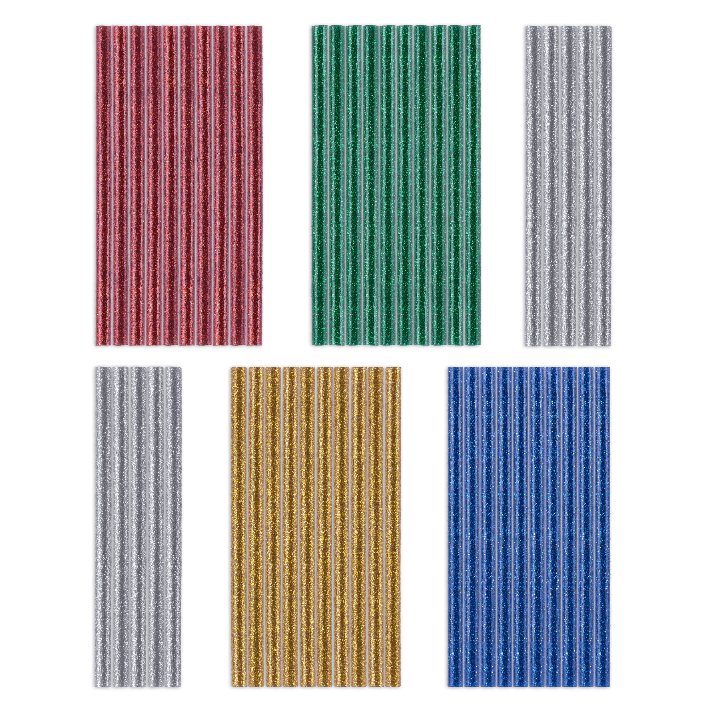 Set warmlijmstiften glitter, 50 stuks (Ø 7 mm)