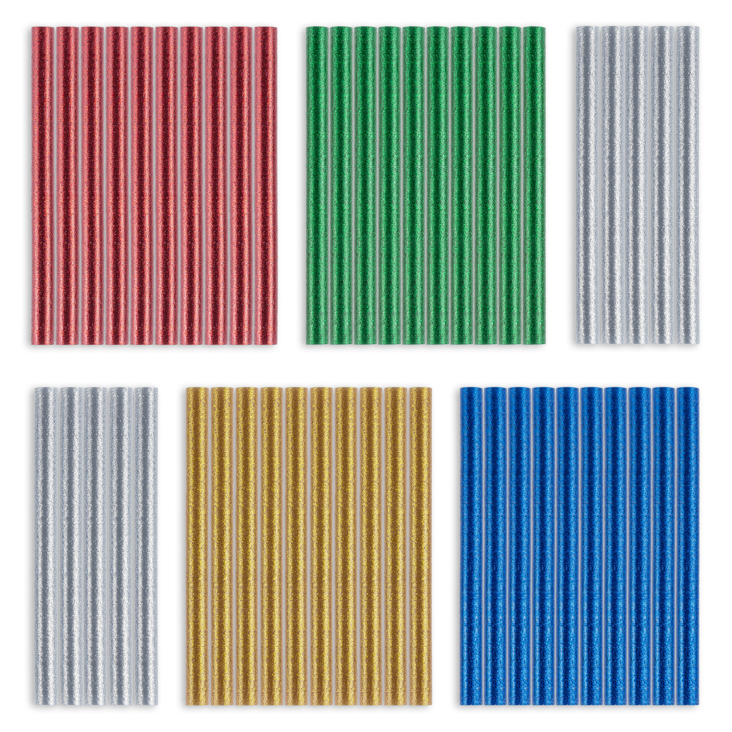 Set warmlijmstiften glitter, 50 stuks (Ø 11 mm)
